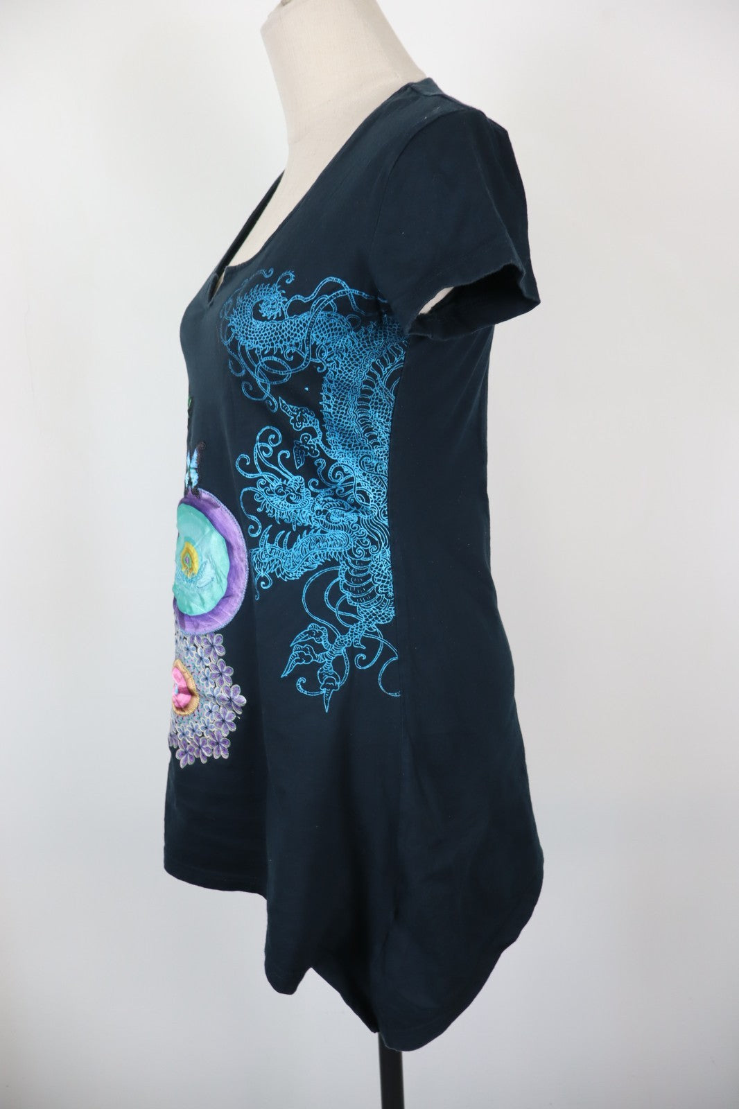 DESIGUAL VESTITO DONNA TG. M WOMAN CASUAL VINTAGE DRESS COTONE