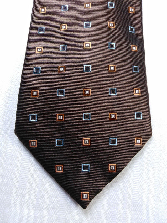LES COPAINS 100% SETA SILK TIE CRAVATTA NECKTIE VINTAGE CLASSIC ITALY