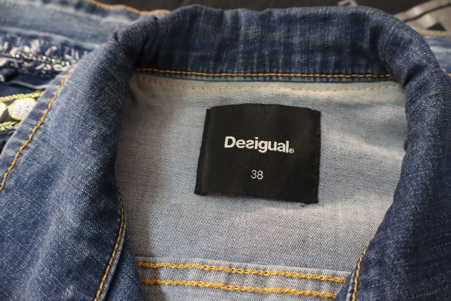 DESIGUAL JEANS GIUBBINO SMANICATO DONNA 38 WOMAN CASUAL JACKET COTONE DENIM