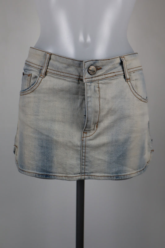 BILLABONG GONNA DONNA TG. 12 WOMAN VINTAGE SKIRT CASUAL COTONE DENIM