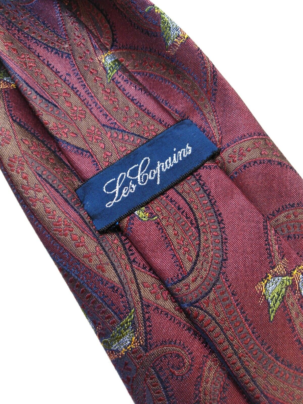 LES COPAINS 100% SETA SILK TIE CRAVATTA NECKTIE ITALY VINTAGE CLASSIC