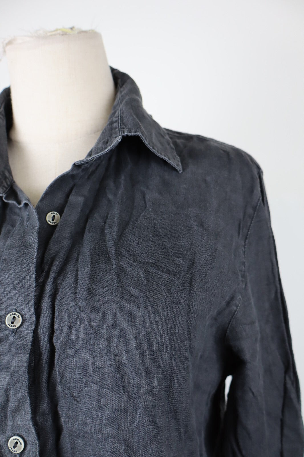 AJ ARMANI JEANS CAMICIA DONNA TG. 46 WOMAN SHIRT CASUAL VINTAGE LINO LINEN