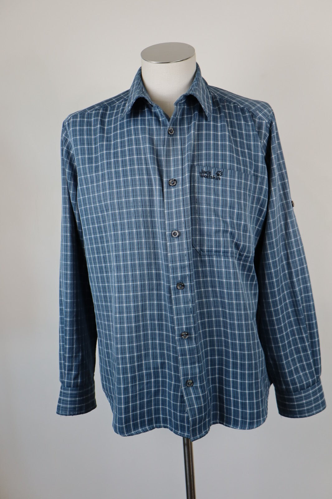 JACK WOLFSKIN CAMICIA UOMO TG. M MAN CASUAL VINTAGE SHIRT COTONE COTTON