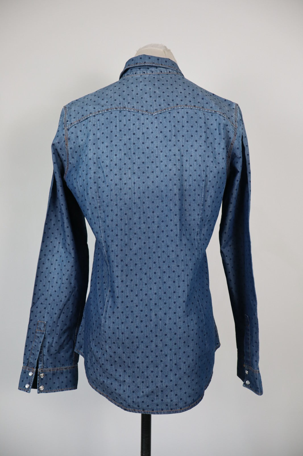 SUN 68 CAMICIA JEANS DENIM DONNA TG. L WOMAN SHIRT CASUAL VINTAGE MADE ITALY