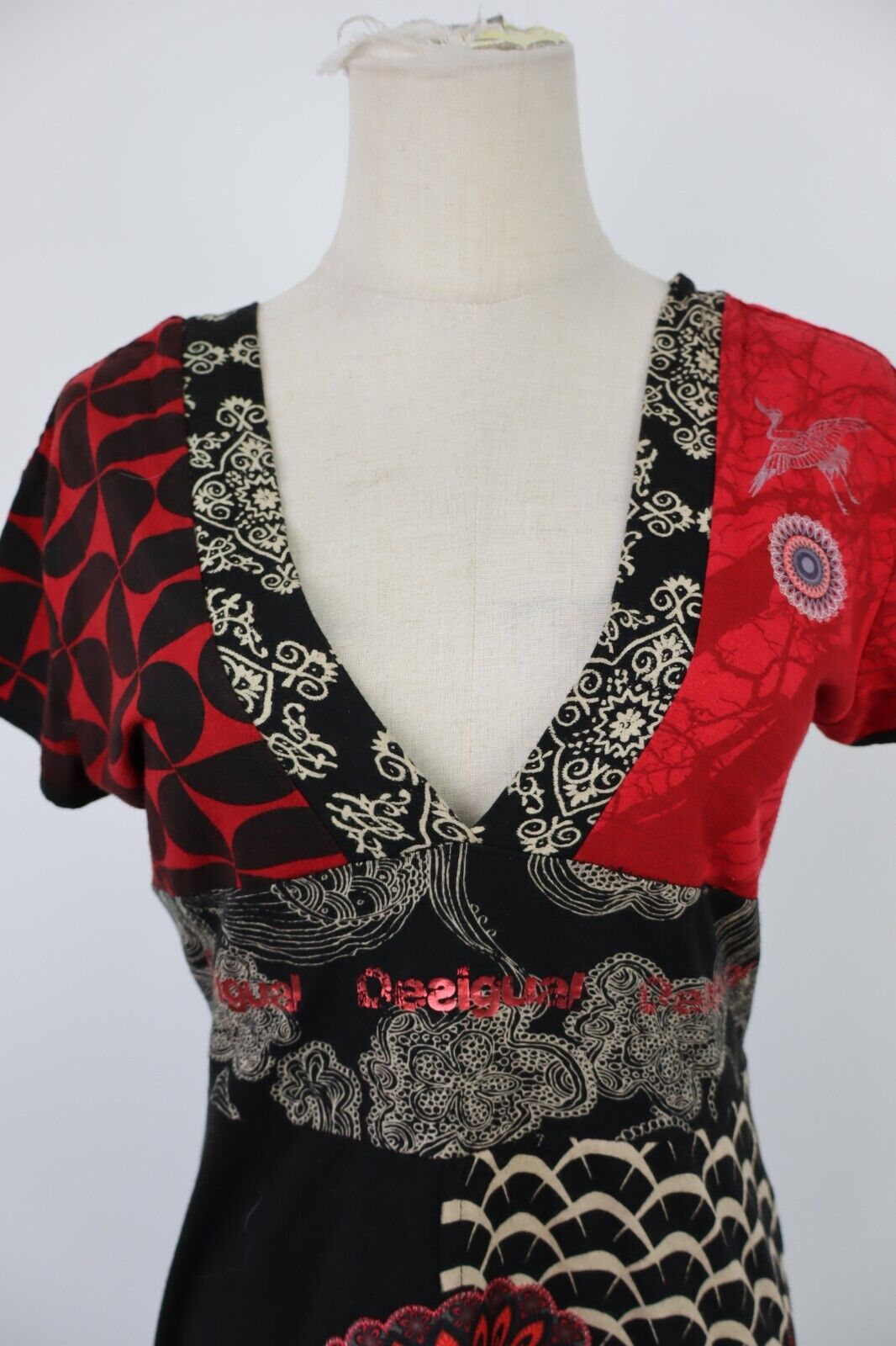 DESIGUAL VESTITO ABITO DONNA TG. M WOMAN CASUAL VINTAGE DRESS