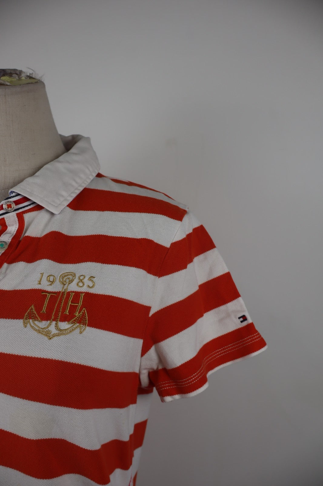 TOMMY HILFIGER POLO MAGLIA DONNA COTONE TG. L WOMAN SHIRT CASUAL VINTAGE