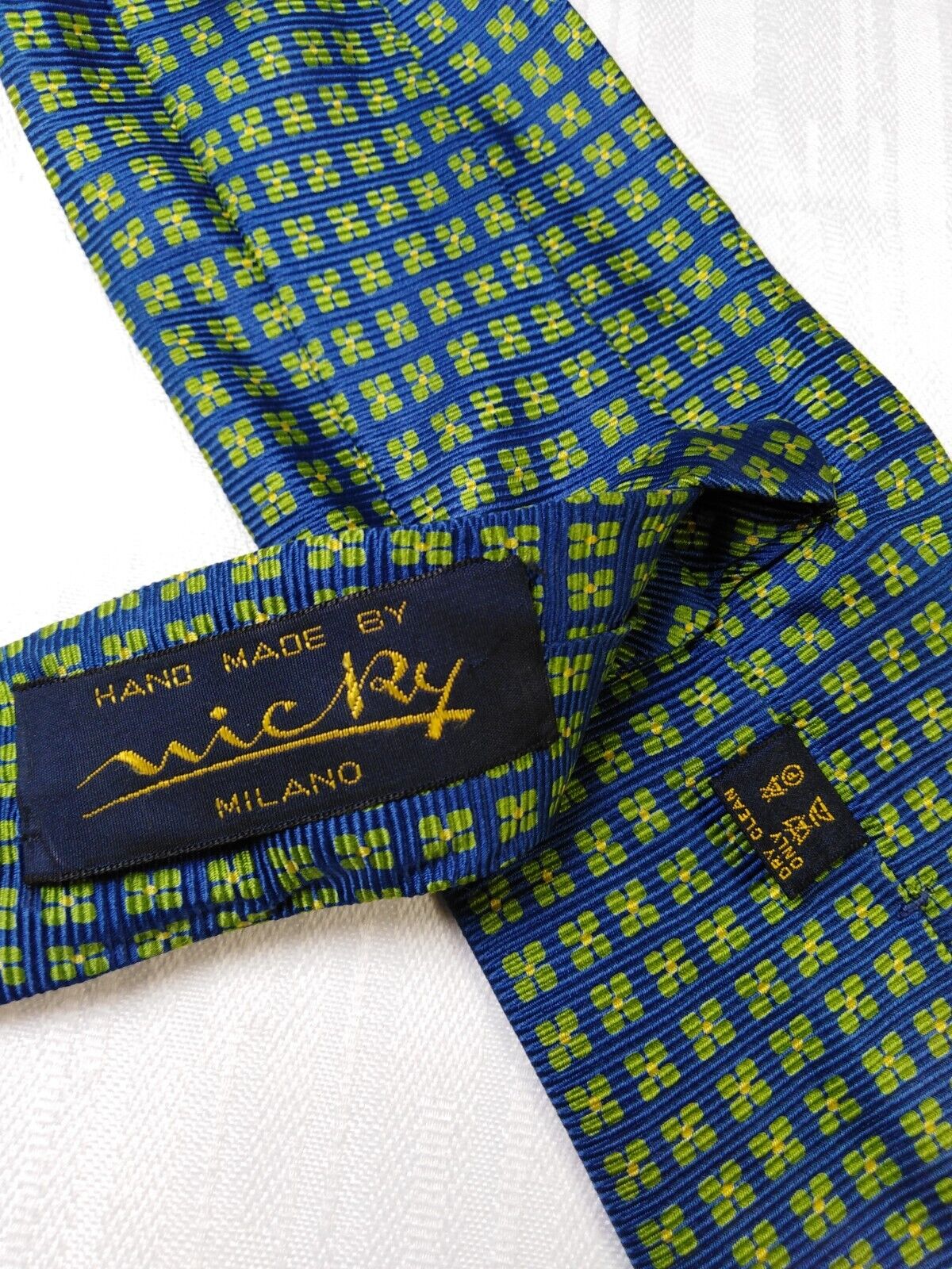 MICKY MILANO 100% SETA SILK TIE CRAVATTA NECKTIE ITALY VINTAGE CLASSIC