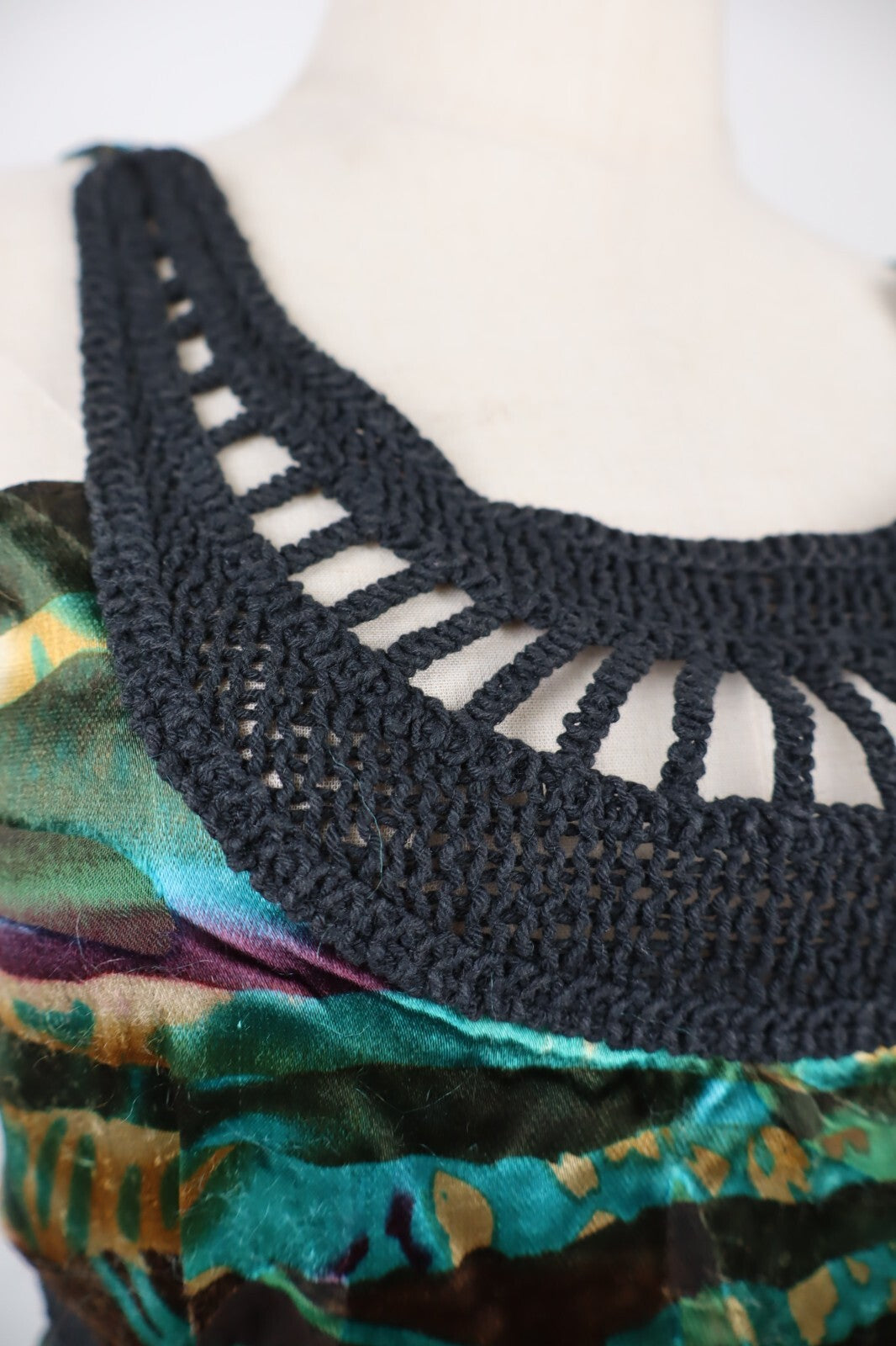 DESIGUAL VESTITO ABITO A BRETELLE DONNA TG. 38 WOMAN CASUAL VINTAGE DRESS FIOCCO