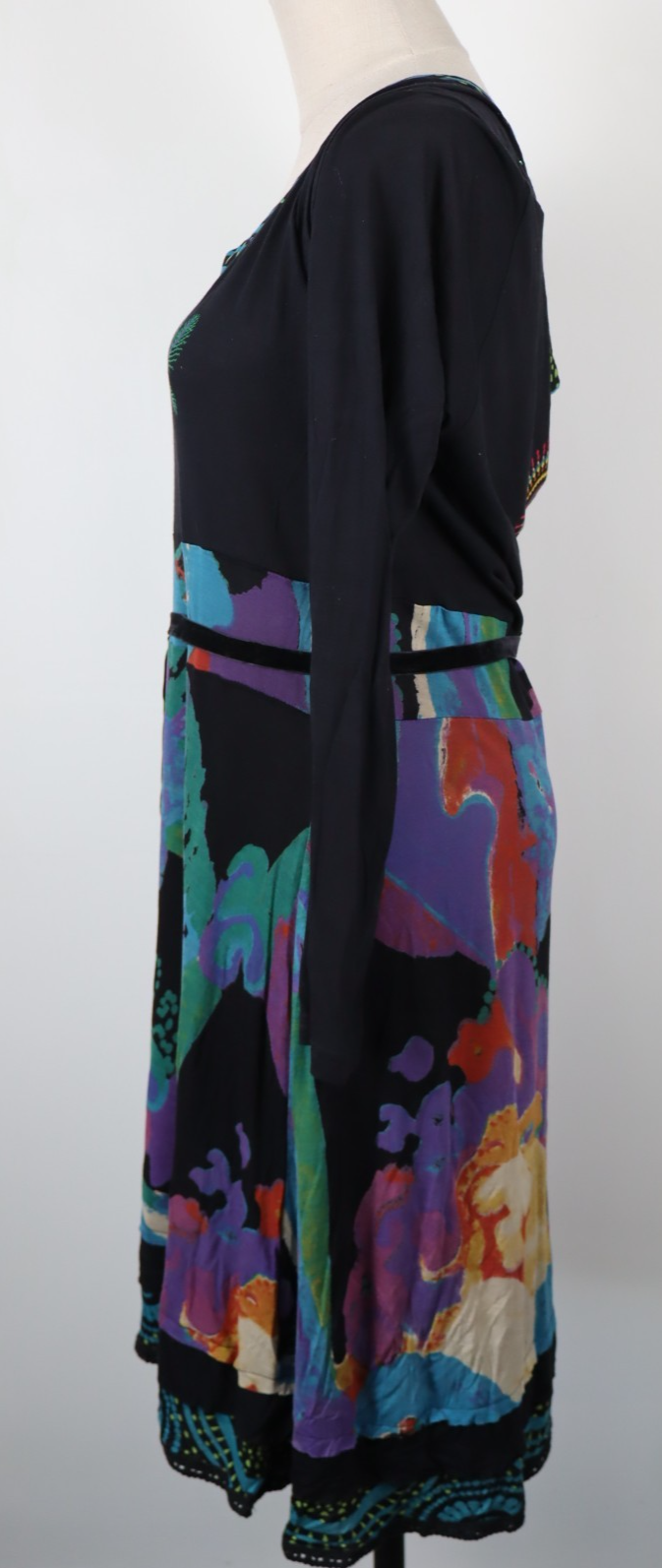 DESIGUAL  VESTITO ABITO DONNA TG.  XL SHORT WOMAN CASUAL VINTAGE DRESS