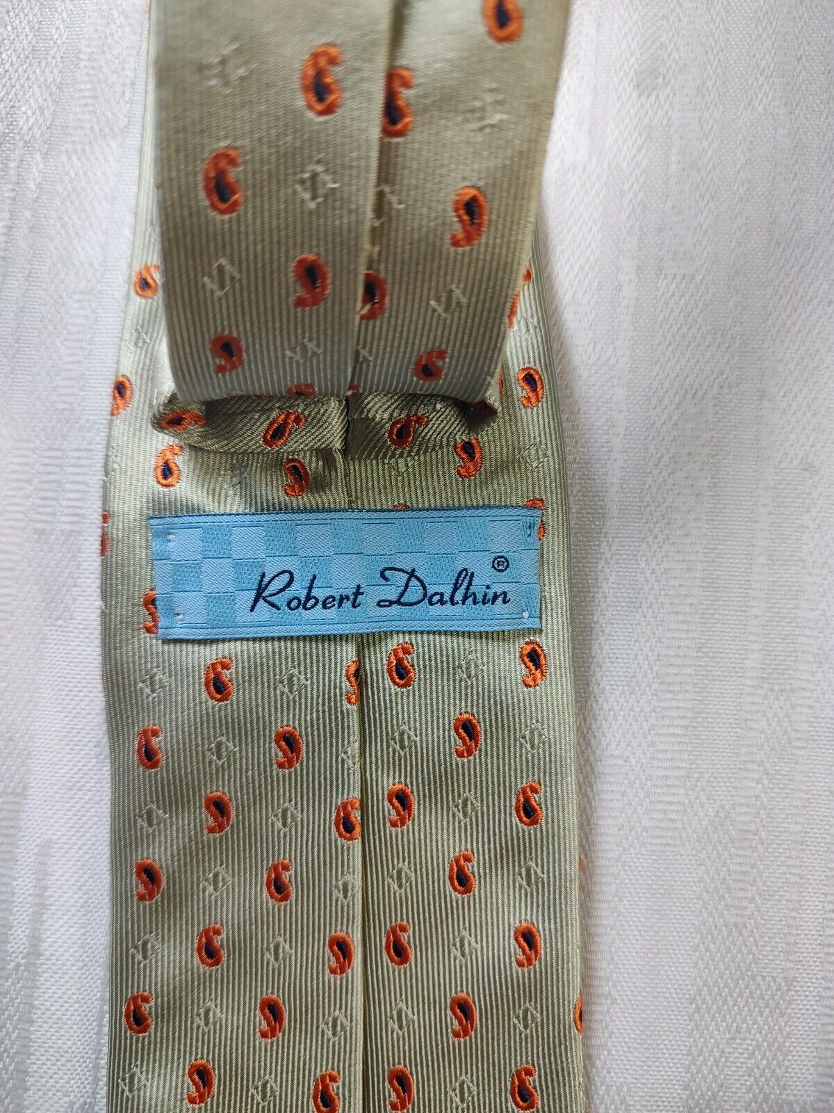 ROBERT DALHIN 100% SILK TIE SETA CRAVATTA NECKTIE  ITALIA CLASSIC SELF TIPPED