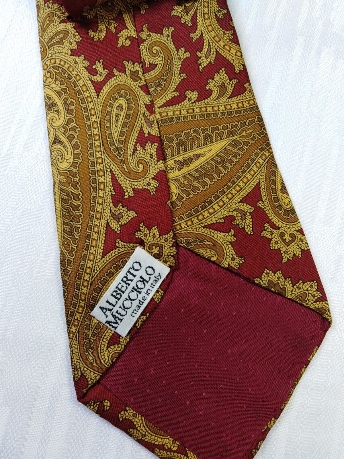 ALBERTO MUCCIOLO 100% SETA SILK TIE CRAVATTA NECKTIE ITALY VINTAGE CLASSIC