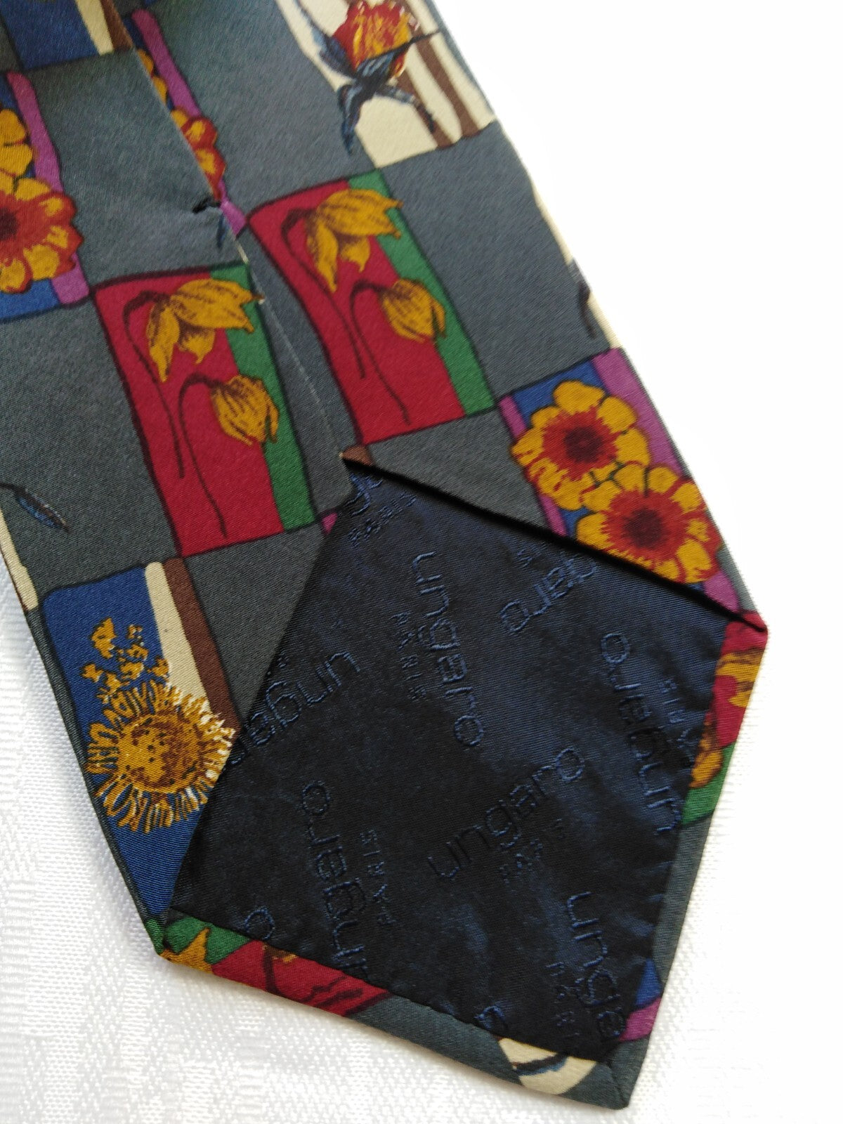 UNGARO PARIS SILK TIE SETA CRAVATTA NECKTIE MADE IN ITALY VINTAGE