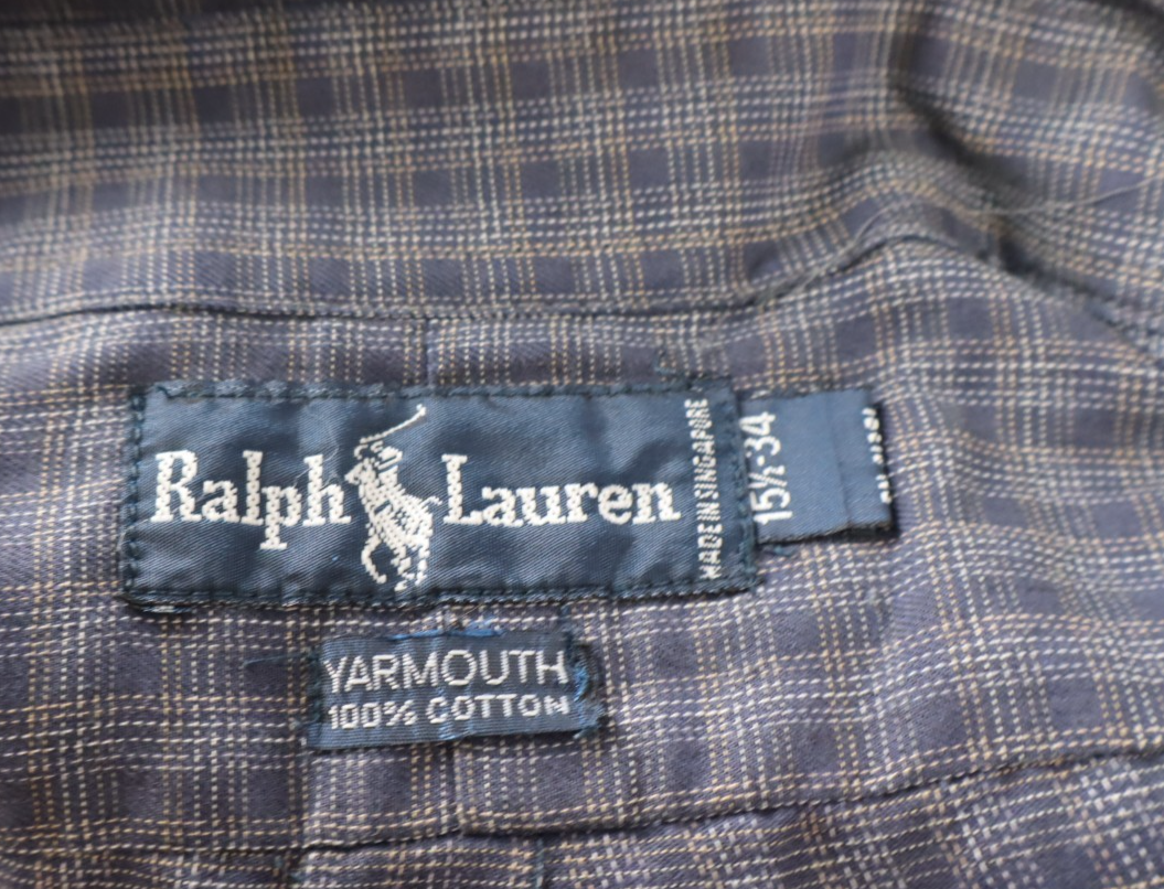 RALPH LAUREN CAMICIA UOMO COTONE TG 34 15 1/2 MAN CASUAL VINTAGE COTTON SHIRT