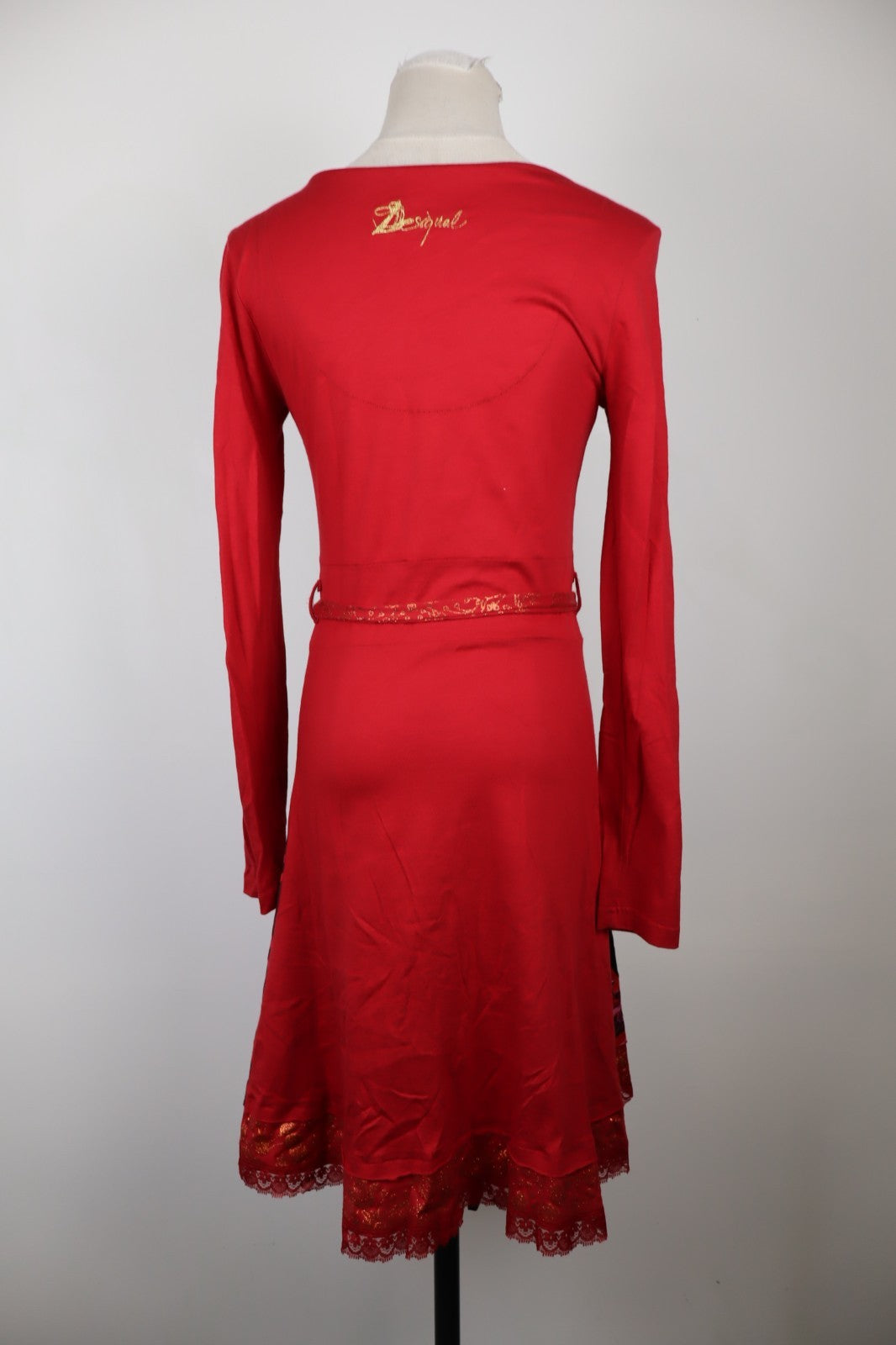 DESIGUAL VESTITO ABITO DONNA M WOMAN CASUAL VINTAGE DRESS MANICA LUNGA LOGO
