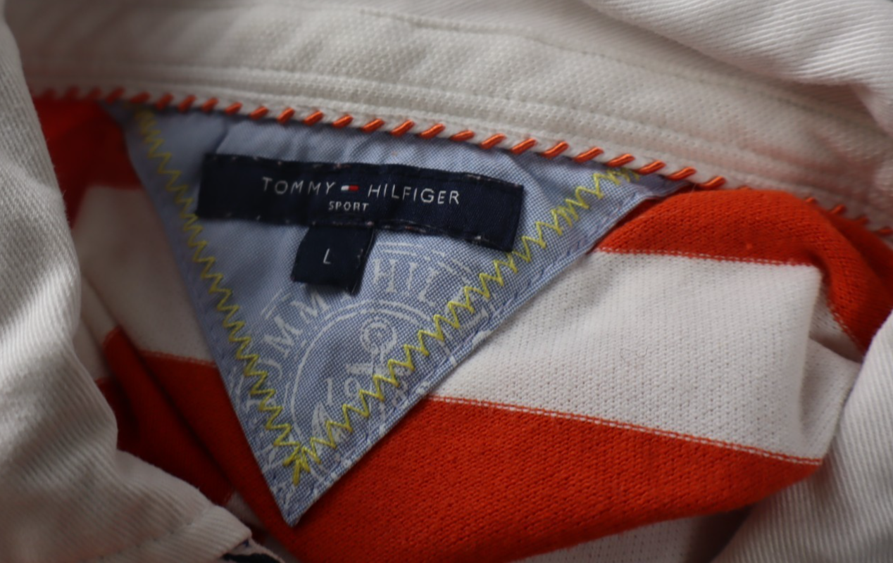 TOMMY HILFIGER POLO MAGLIA DONNA COTONE TG. L WOMAN SHIRT CASUAL VINTAGE