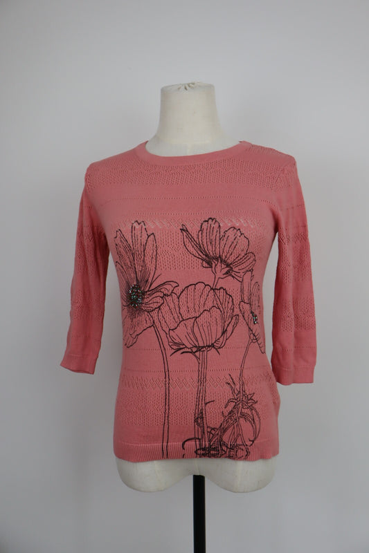 DESIGUAL MAGLIONE MAGLIA DONNA TG XS WOMAN SWEATER VINTAGE CASUAL COTONE