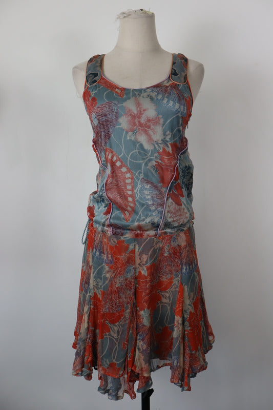 DIESEL VESTITO DONNA TG. S  WOMAN CASUAL VINTAGE DRESS SETA