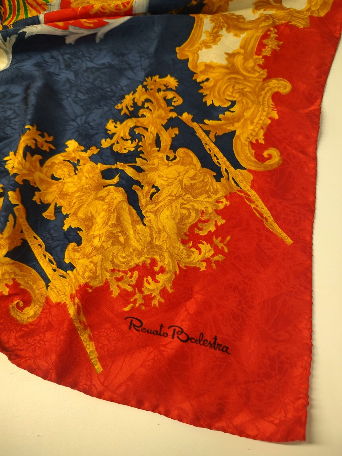 RENATO BALESTRA FOULARD 100% SILK SETA SCARVES SCARF SQUARE MADE ITALY