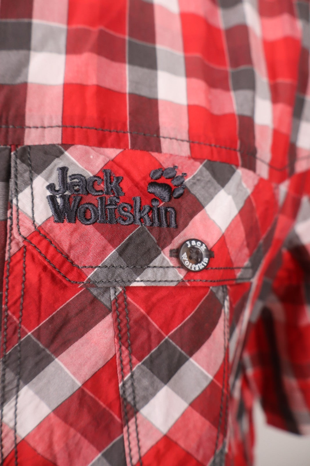 JACK WOLFSKIN CAMICIA UOMO 2XL MAN CASUAL VINTAGE  SHIRT COTTON COTONE TASCHE