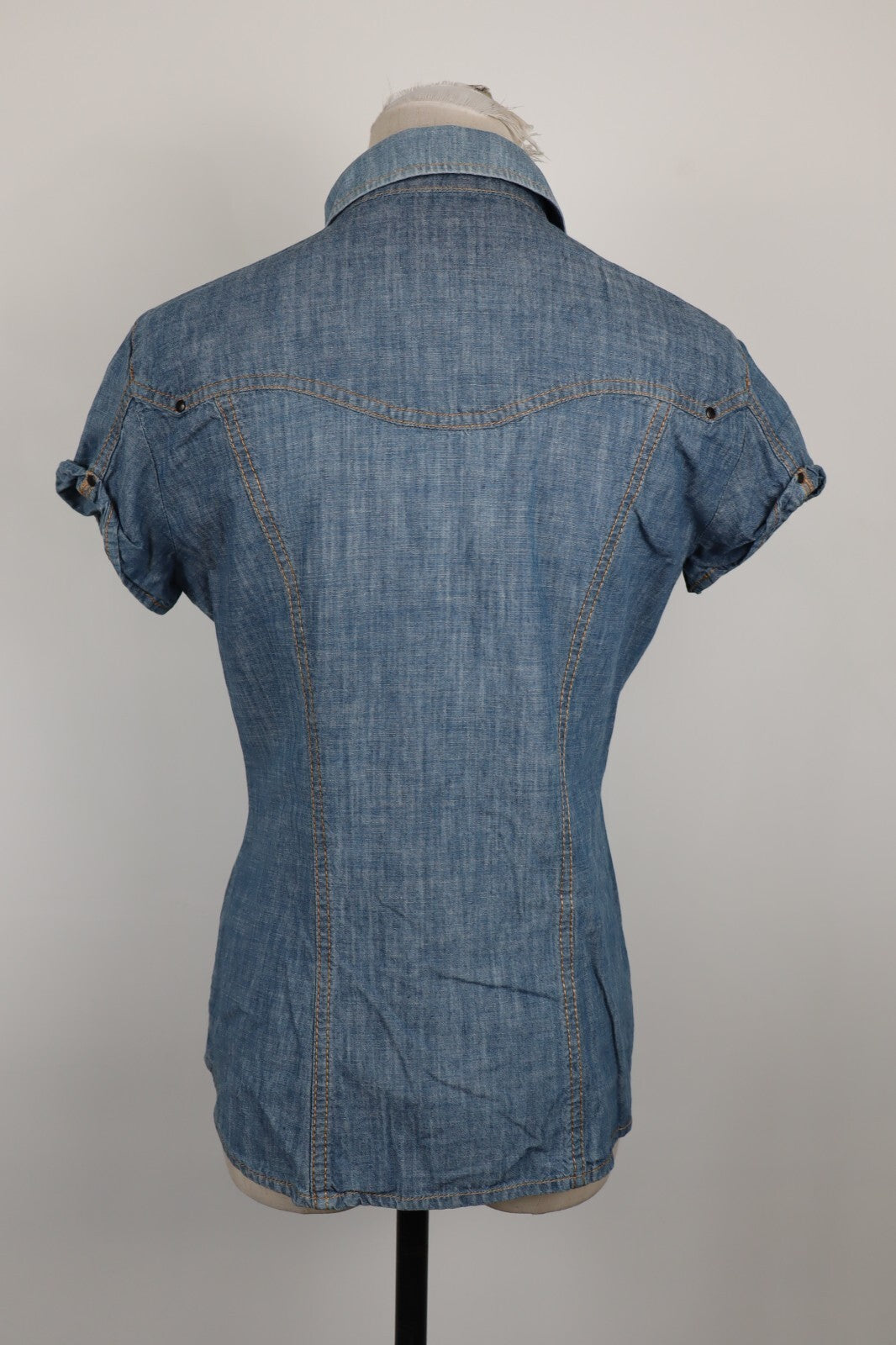 GAS JEANS CAMICIA DONNA TG. L WOMAN SHIRT CASUAL VINTAGE COTONE COTTON DENIM