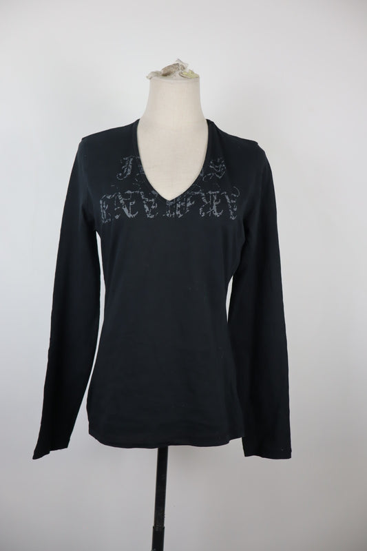 AJ ARMANI JEANS MAGLIA MANICA LUNGADONNA TG. 44 WOMAN CASUAL VINTAGE TOP T-SHIRT