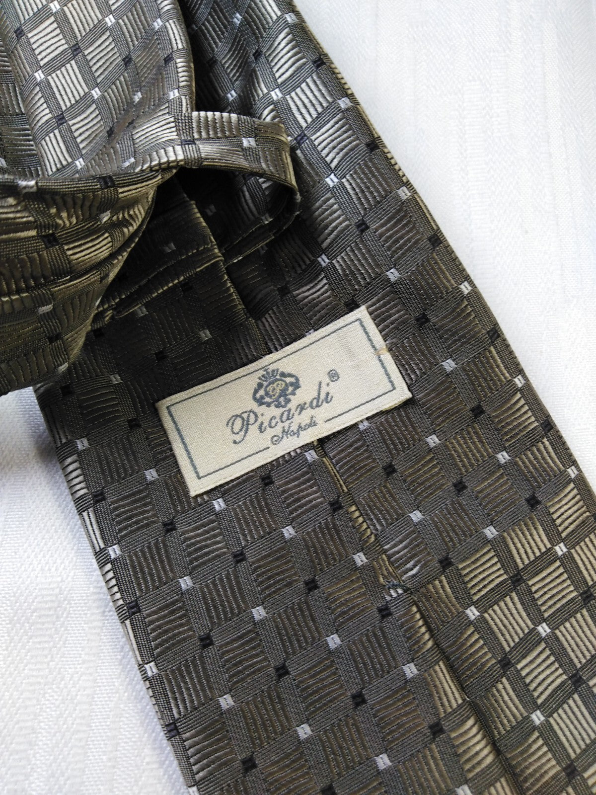 PICARDI NAPOLI 100% SETA SILK TIE CRAVATTA NECKTIE ITALY VINTAGE SELF TIPPED