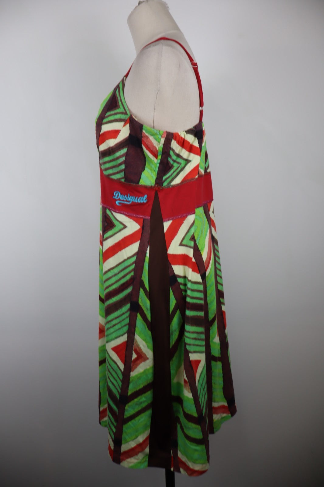 DESIGUAL VESTITO ABITO A BRETELLE DONNA TG XL WOMAN CASUAL VINTAGE DRESS CANOTTA