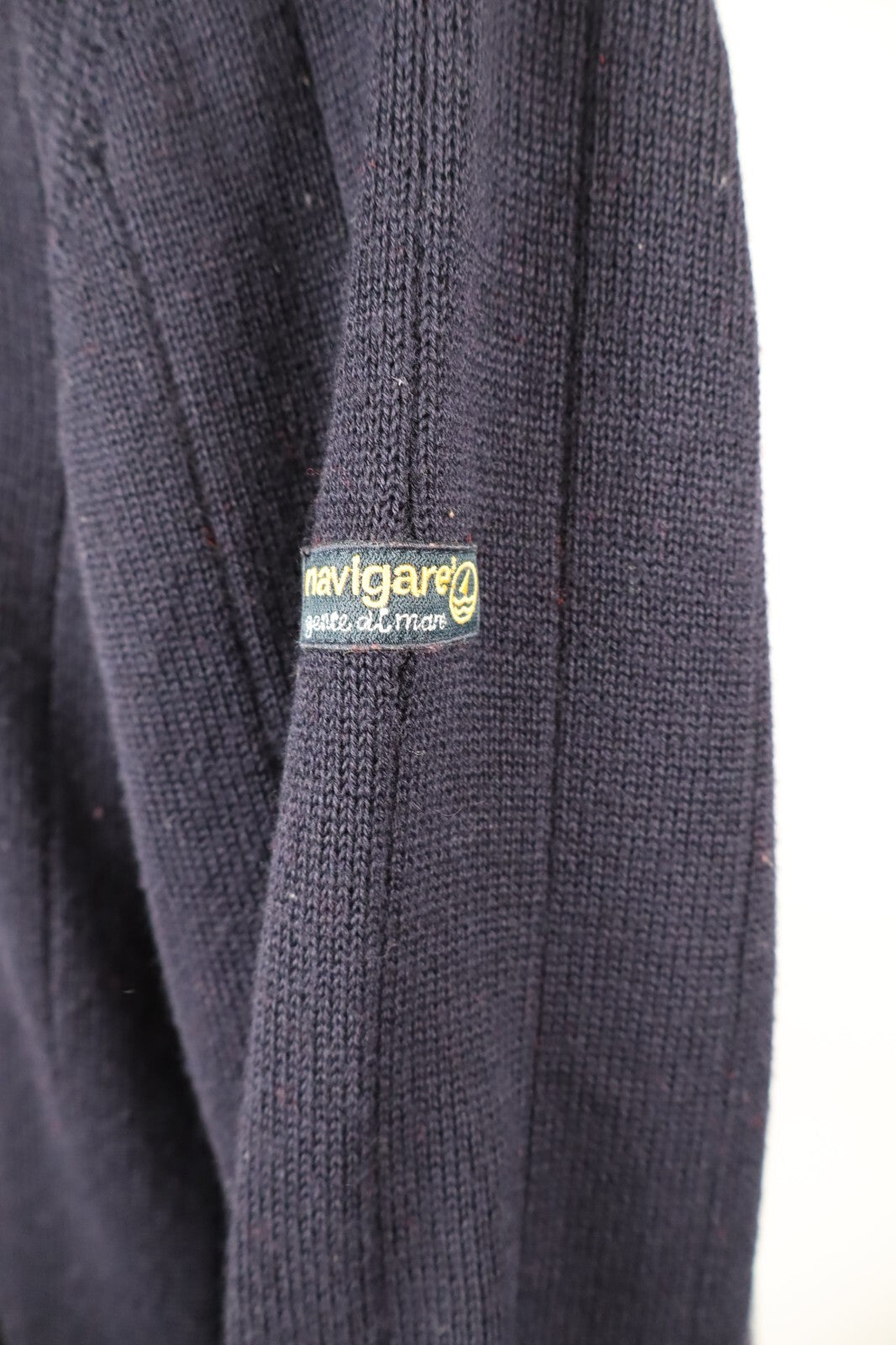NAVIGARE MAGLIONE CON ZIP UOMO Tg. M MAN SWEATER CASUAL VINTAGE LANA WOOL