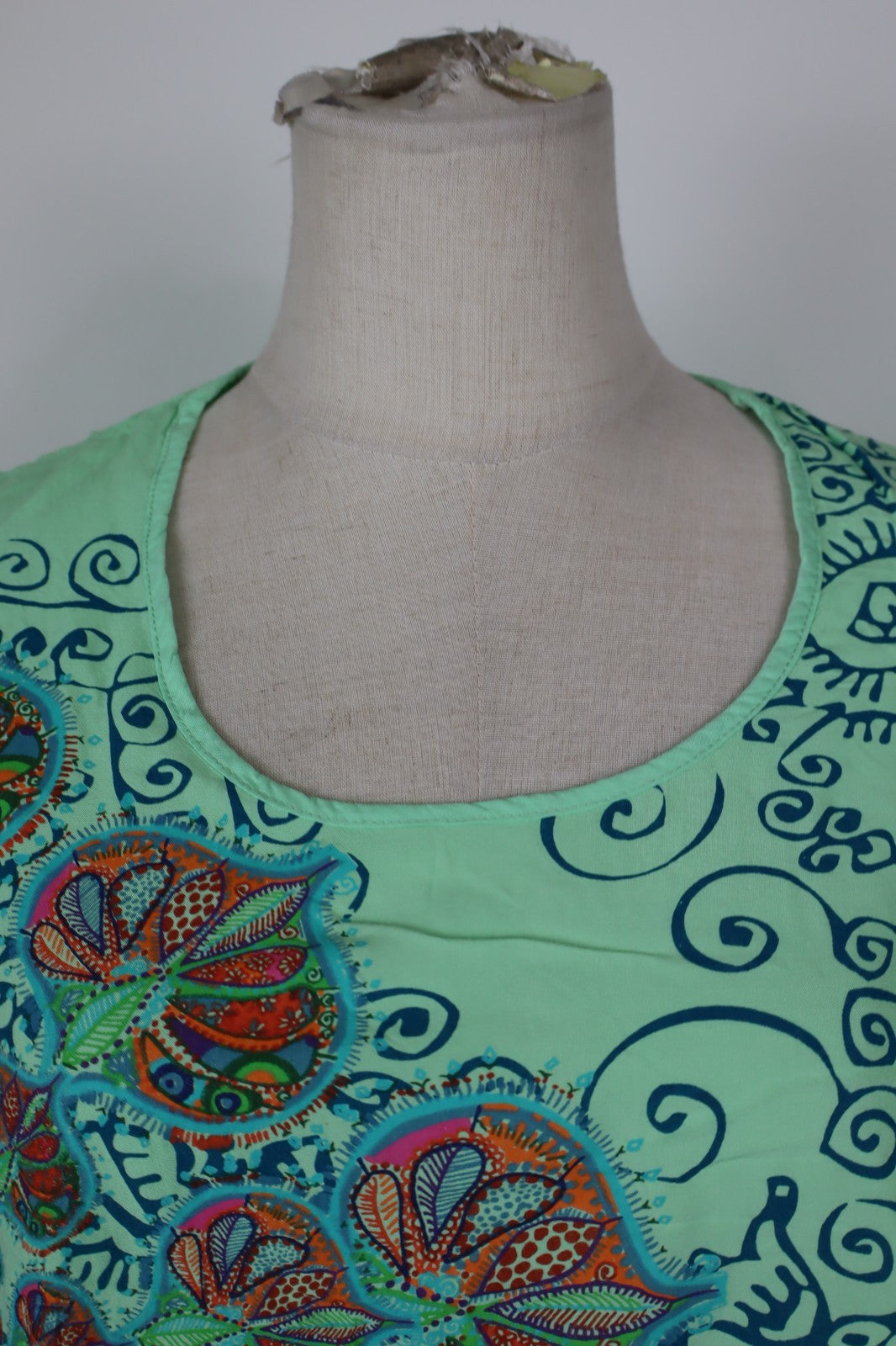 DESIGUAL MAGLIA DONNA TG. M WOMAN CASUAL VINTAGE T-SHIRT  TOP CANOTTA PERLINE