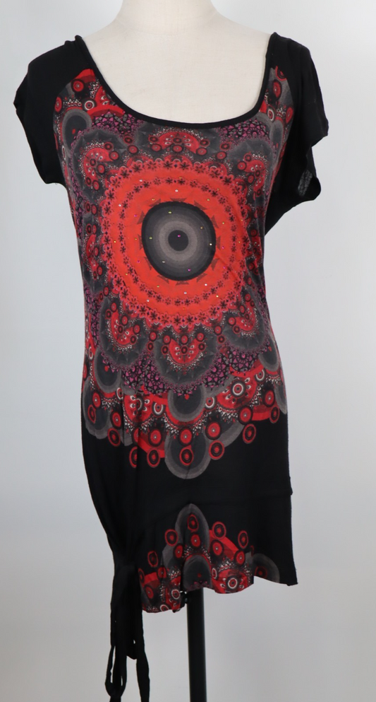DESIGUAL VESTITO DONNA TG. S WOMAN CASUAL VINTAGE DRESS ABITO COTONE