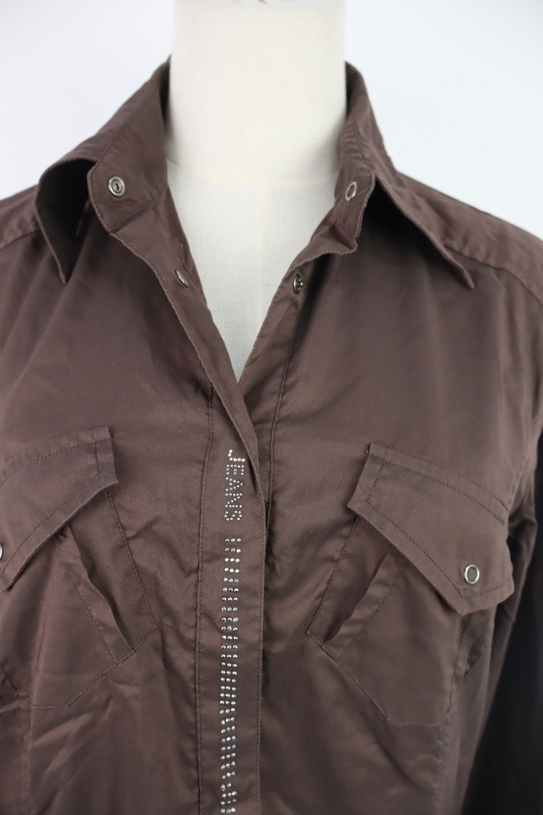 TRUSSARDI JEANS CAMICIA  DONNA TG. M WOMAN SHIRT CASUAL VINTAGE COTONE