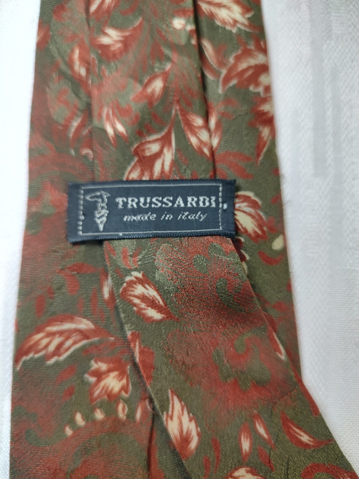 TRUSSARDI 100% SILK TIE SETA CRAVATTA NECKTIE MADE IN ITALY CLASSIC