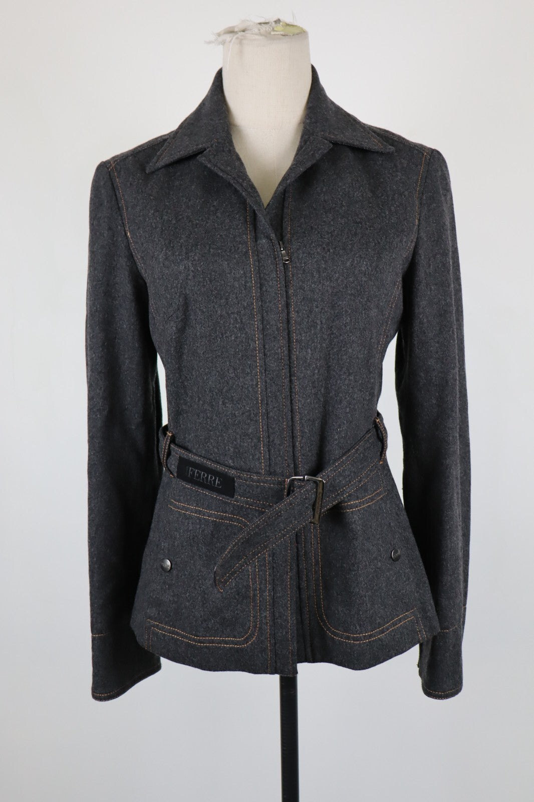 FERRE JEANS CAPPOTTO GIACCA DONNA 28 42 WOMAN WOOL COAT JACKET CASUAL VINTAGE