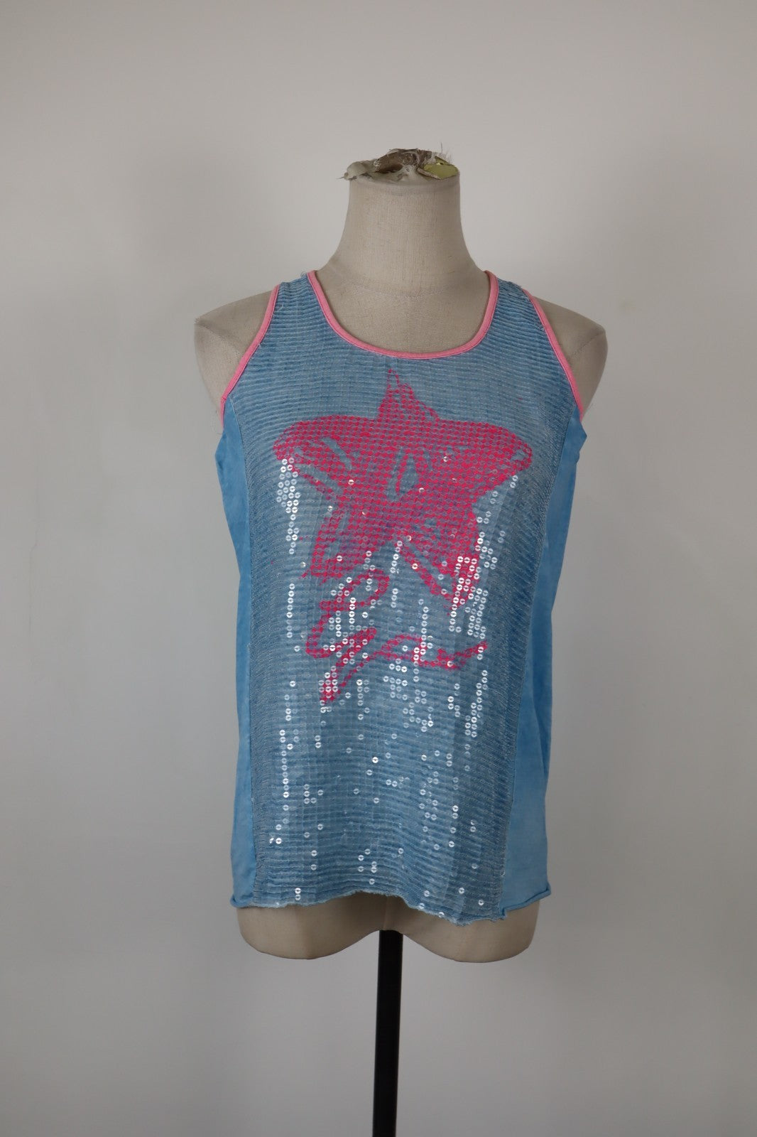 GAS MAGLIA DONNA TG. 16 ANNI WOMAN CASUAL VINTAGE T-SHIRT CANOTTA TOP COTONE