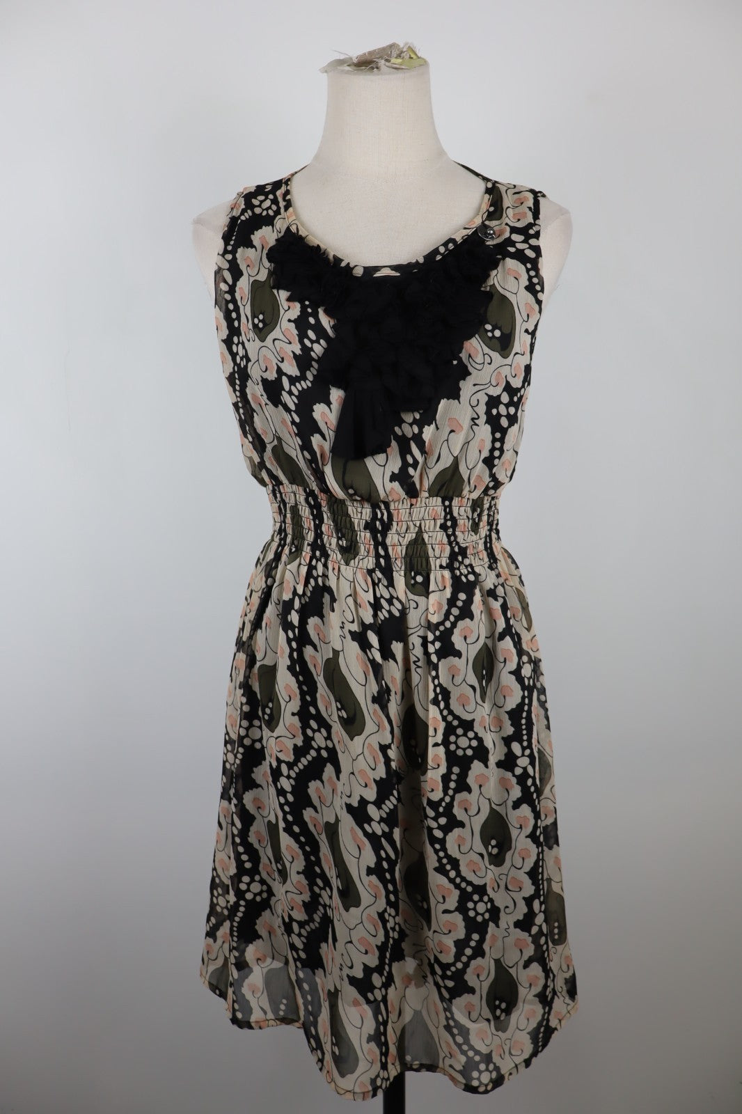 FORNARINA VESTITO ABITO SMANICATO DONNA TG. M WOMAN CASUAL VINTAGE DRESS VELATO