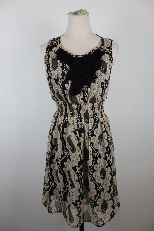 FORNARINA VESTITO ABITO SMANICATO DONNA TG. M WOMAN CASUAL VINTAGE DRESS VELATO
