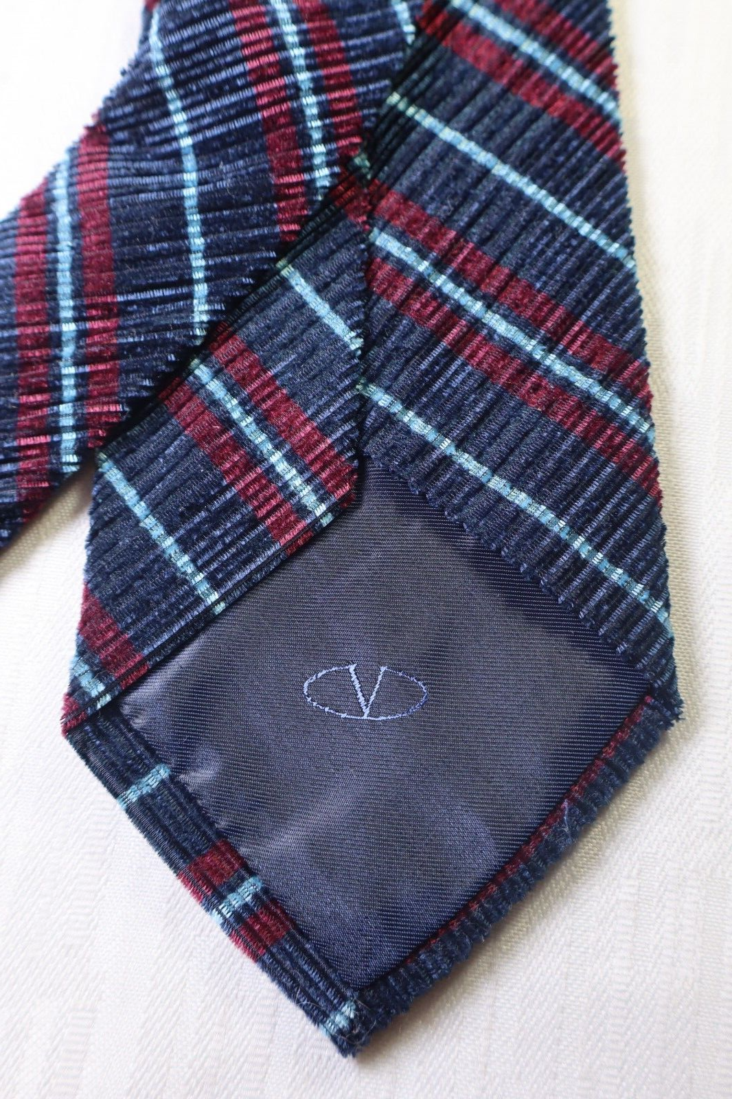 VALENTINO COTONE SETA TIE CRAVATTA NECKTIE ITALY VINTAGE CLASSIC