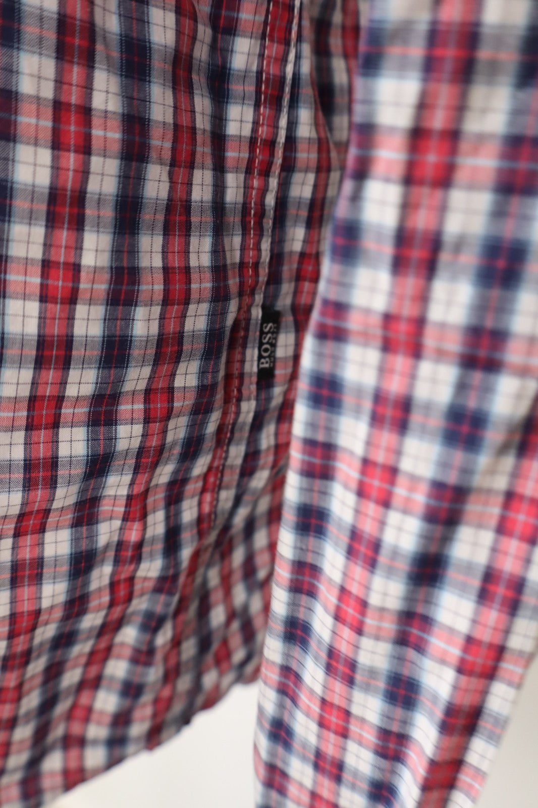 HUGO BOSS CAMICIA COTONE UOMO TG. L MAN CASUAL VINTAGE SHIRT LOGO