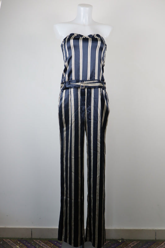 LIU JO COMPLETO DONNA PANTALONE Tg. 42 SALOPETTE ONE PIECE VINTAGE CINTURA SETA