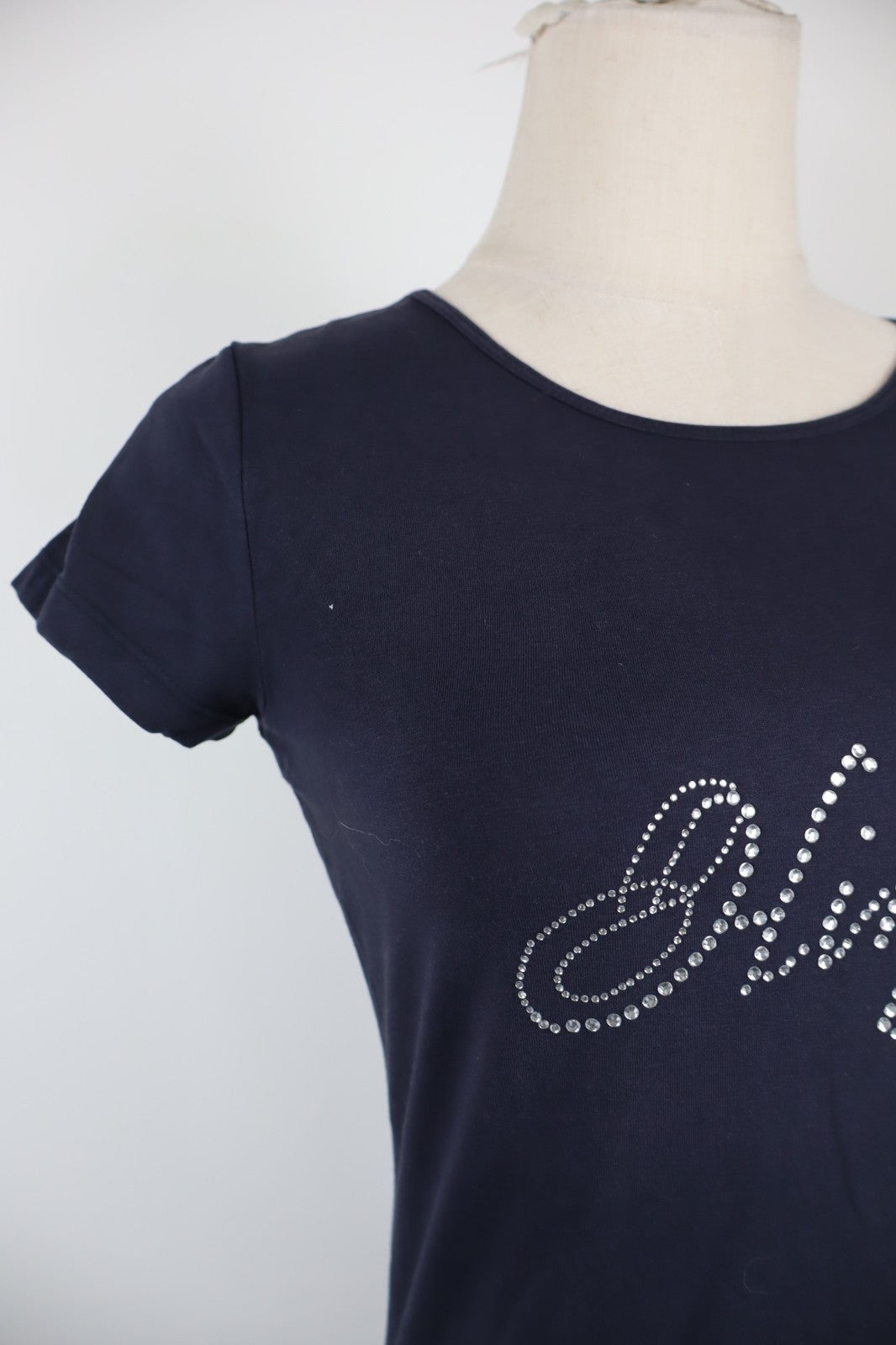 TOMMY HILFIGER MAGLIA COTONE DONNA TG. M WOMAN CASUAL VINTAGE T-SHIRT STRASS