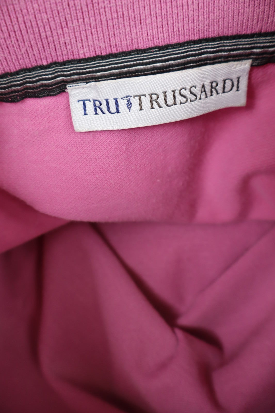 TRUSSARDI TRU POLO MAGLIA UOMO TG. M MAN T-SHIRT CASUAL VINTAGE COTONE CERNIERA