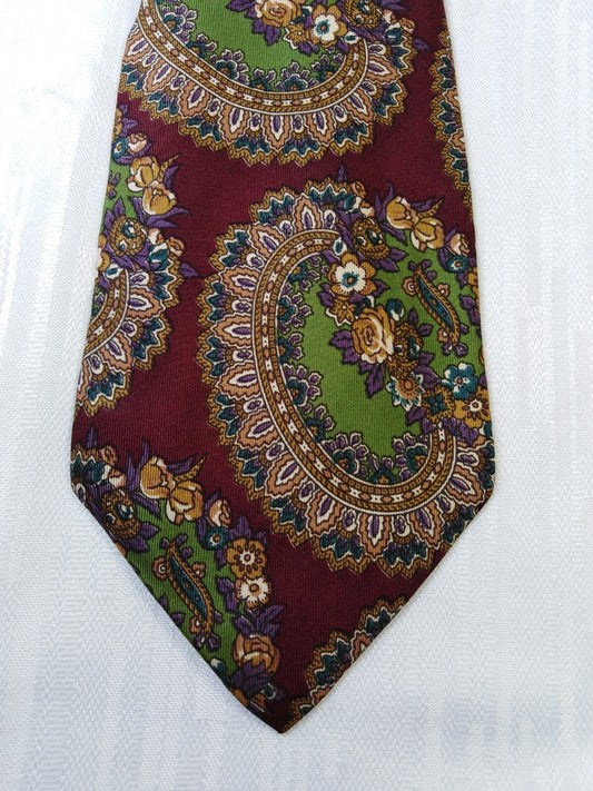 CHARLES JOURDAN 100% SETA SILK TIE CRAVATTA NECKTIE ITALY VINTAGE CLASSIC