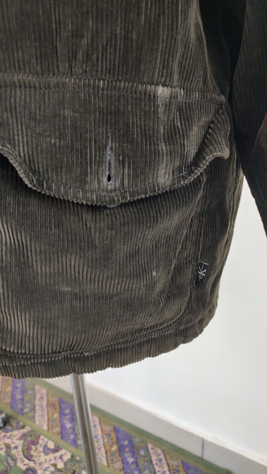 CALVIN KLEIN CK GIUBBINO IMBOTTITO GIACCA UOMO Tg. L MAN JACKET VINTAGE VELLUTO