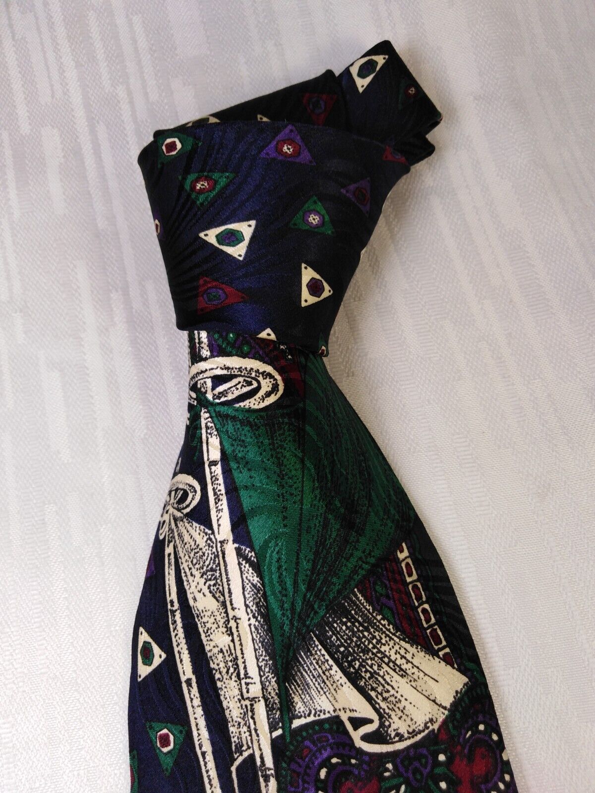 LUCIANO SPORANI 100% SETA SILK TIE CRAVATTA NECKTIE ITALY VINTAGE CLASSIC