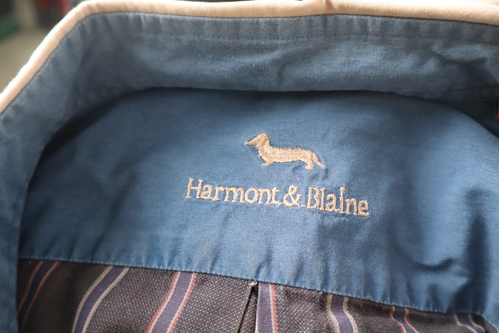 HARMONT & BLAINE CAMICIA COTONE SHIRT UOMO Tg XL MAN VINTAGE CASUAL COTTON LOGO
