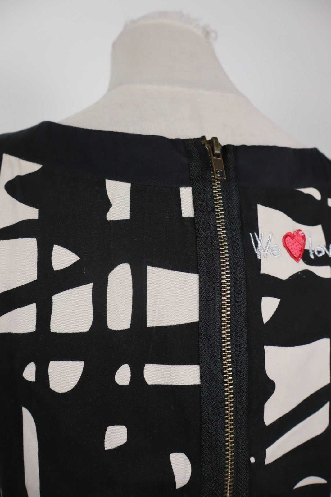 DESIGUAL VESTITO SMANICATO DONNA TG. 38 WOMAN CASUAL VINTAGE DRESS POLI COTONE