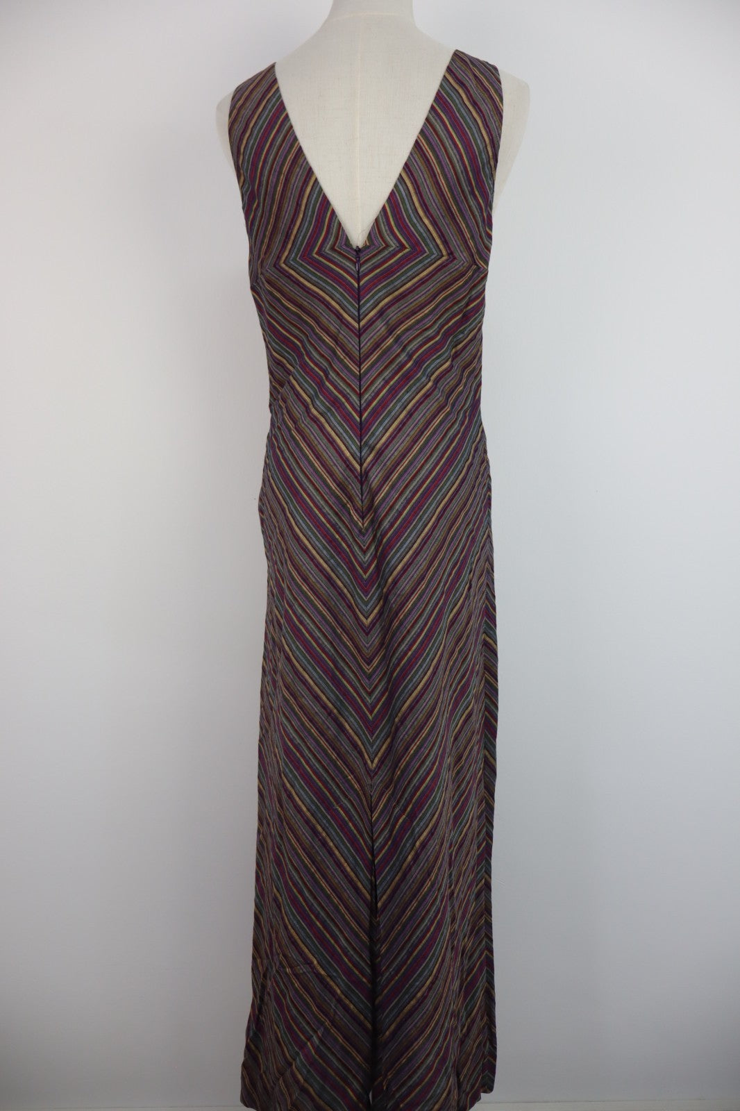 MARELLA VESTITO DONNA 44 WOMAN CASUAL VINTAGE DRESS ABITO CERNIERA CHEVRON Y2K