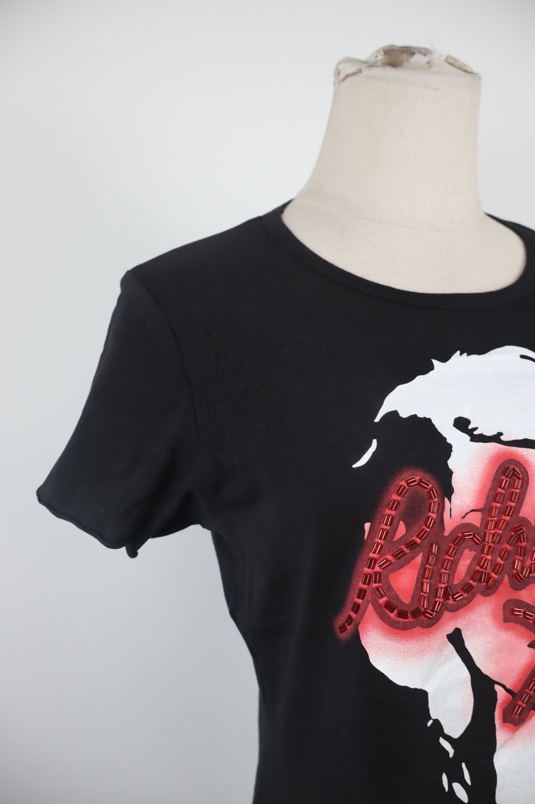 JOHN RICHMOND MAGLIA DONNA TG. 46 WOMAN CASUAL VINTAGE T-SHIRT COTONE LOGO