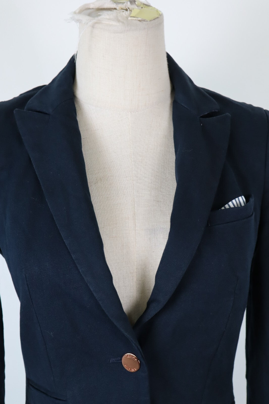 TOMMY HILFIGER BLAZER GIACCA DONNA Tg 2 WOMAN CASUAL VINTAGE JACKET COTONE