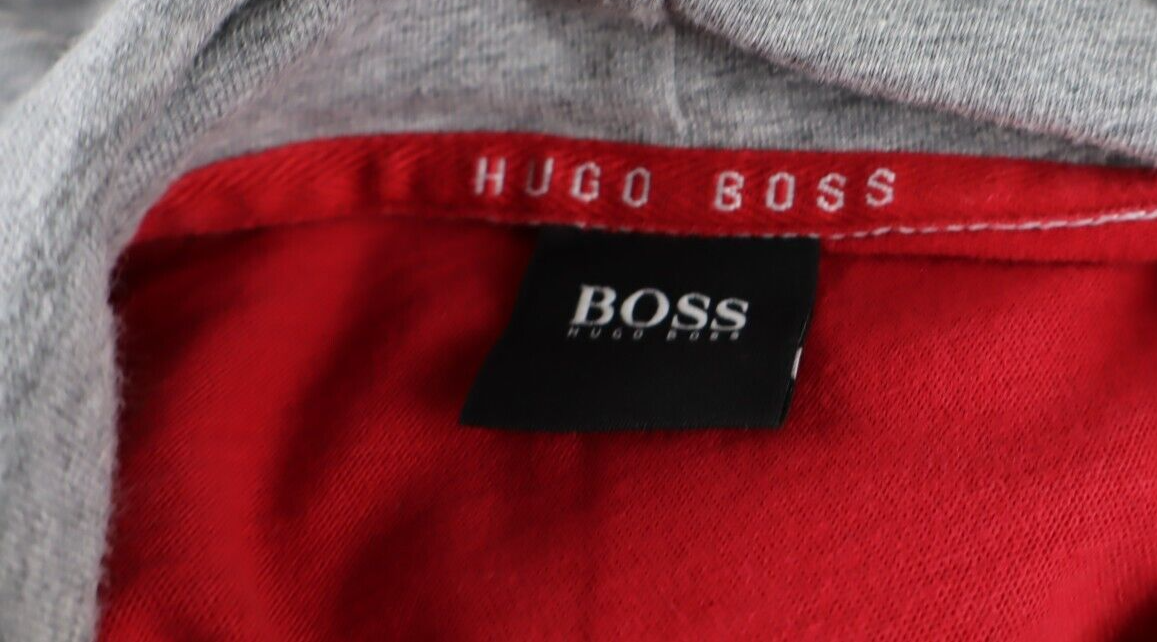 HUGO BOSS FELPA CAPPUCCIO UOMO Tg L MAN CASUAL VINTAGE SWEATSHIRT CASUAL COTONE